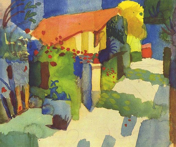 August Macke Haus im Garten oil painting image